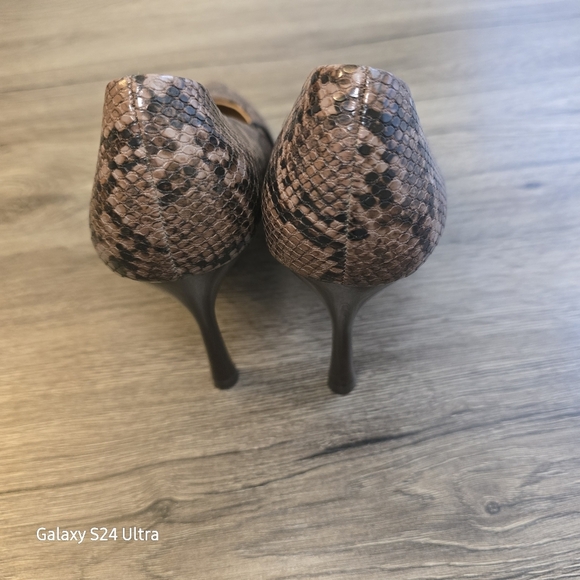Express Pointedtoe Brown Snakeskin Pattern Heels Size 9 NWT See Pics - Picture 4 of 7